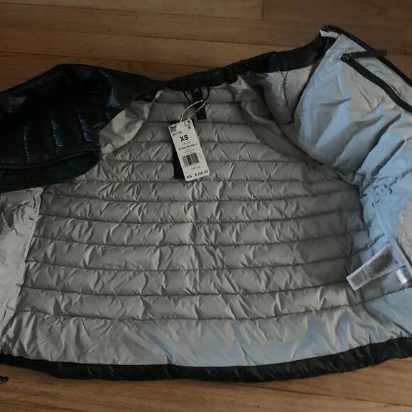 Adidas Womens XS Terrex Hike Bomber Down Puffer Jacket Legend Earth GD1154 - Picture 8 of 13